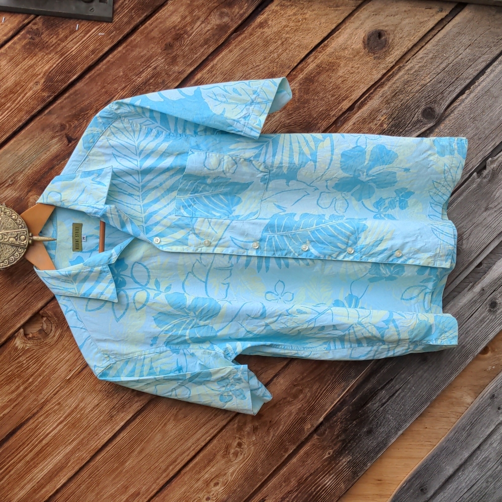 Regent Street Shirt short sleeve tropical floral Hawaiian Medium